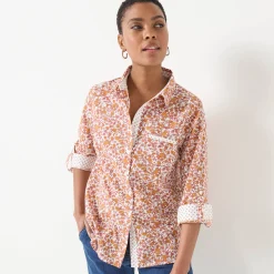 Bloes En Tuniek<Blancheporte Bloes met bloemenprint wit / karamel