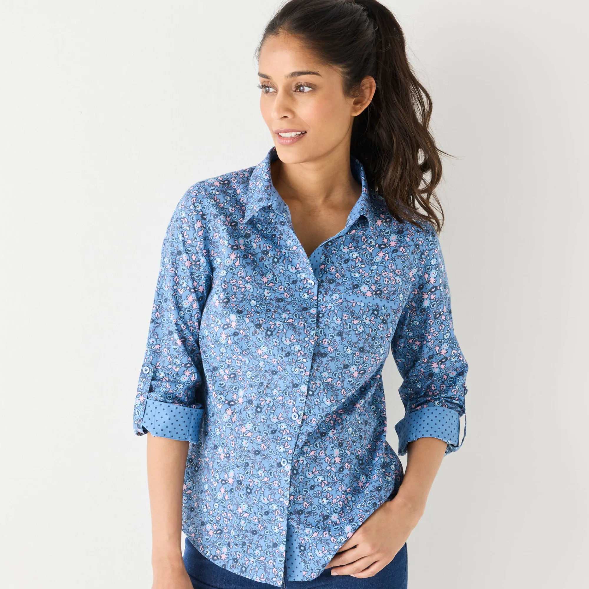 Bloes En Tuniek<Blancheporte Bloes met bloemenprint blauw / roze