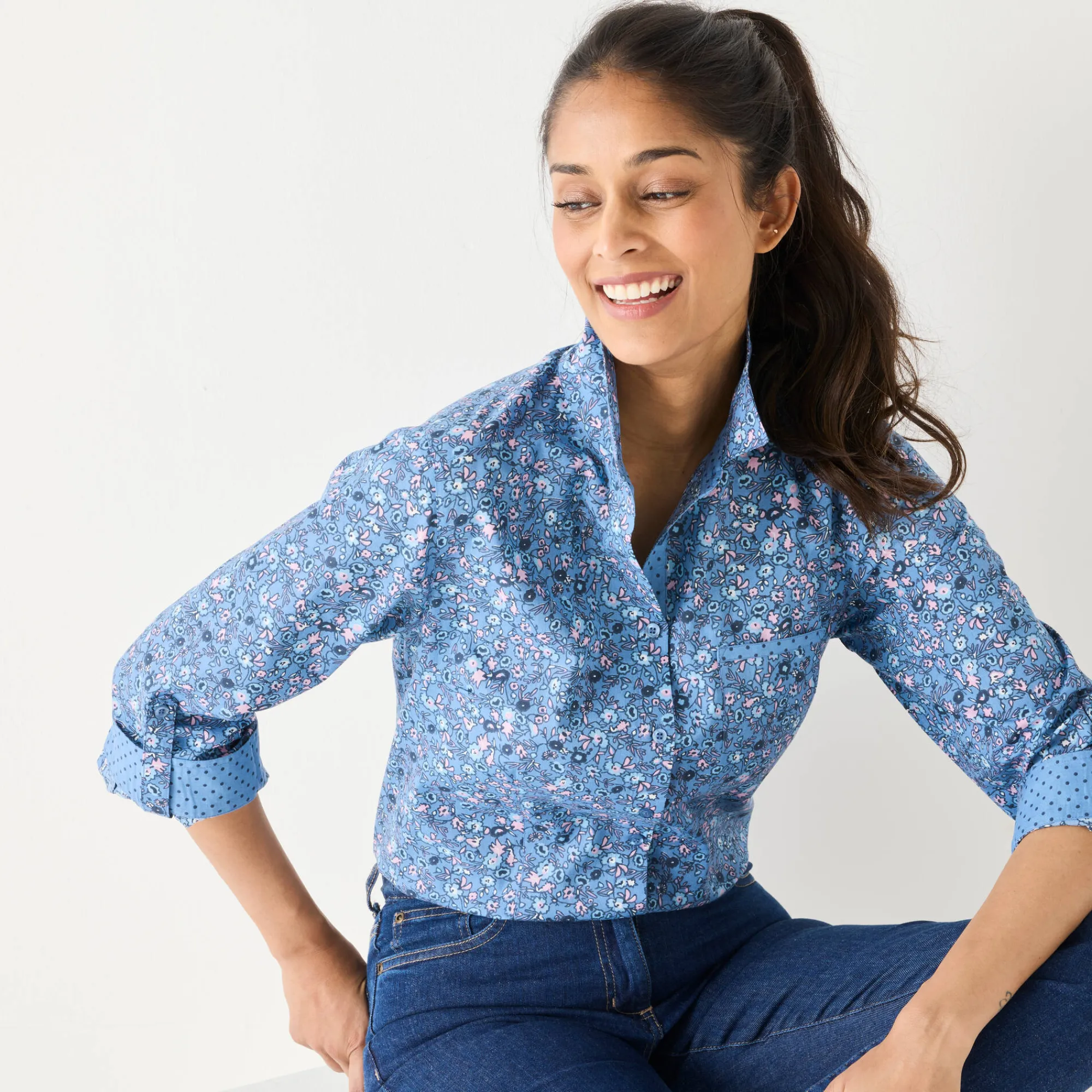 Bloes En Tuniek<Blancheporte Bloes met bloemenprint blauw / roze