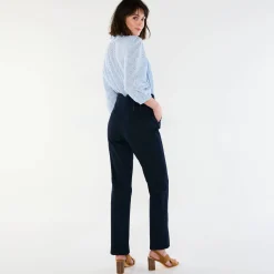 Bloes En Tuniek<Blancheporte Bloes met broderie anglaise, smokwerk en stroken aan de hals hemelsblauw