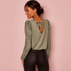 Bloes En Tuniek<Blancheporte Bloes met festonrand achter bronskleur