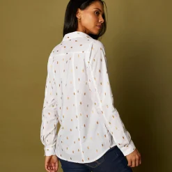 Bloes En Tuniek<Blancheporte Bloes met goudkleurige print wit / goudkleurig