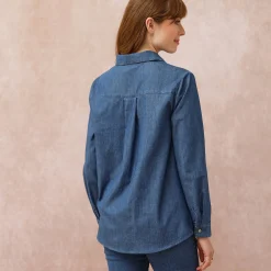 Bloes En Tuniek<Blancheporte Bloes met knoopsluiting in lichte jeans stone