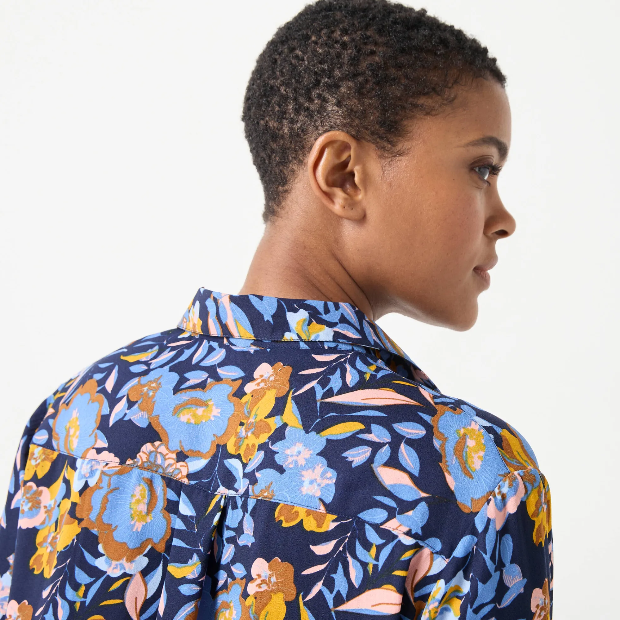Bloes En Tuniek<Blancheporte Bloes met knoopsluiting met bloemenprint, gerecycleerd polyester(**) blauw / kerrie