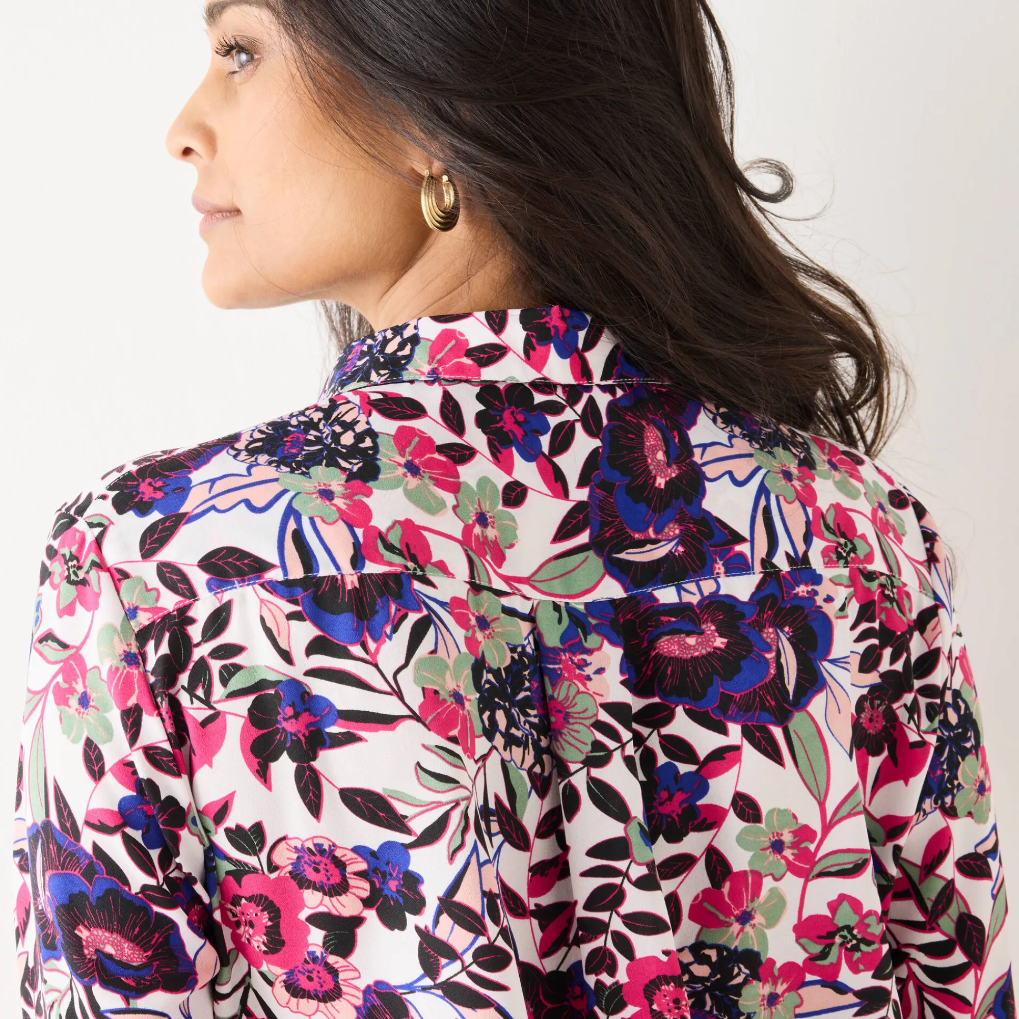 Bloes En Tuniek<Blancheporte Bloes met knoopsluiting met bloemenprint, gerecycleerd polyester(**) ecru / roze