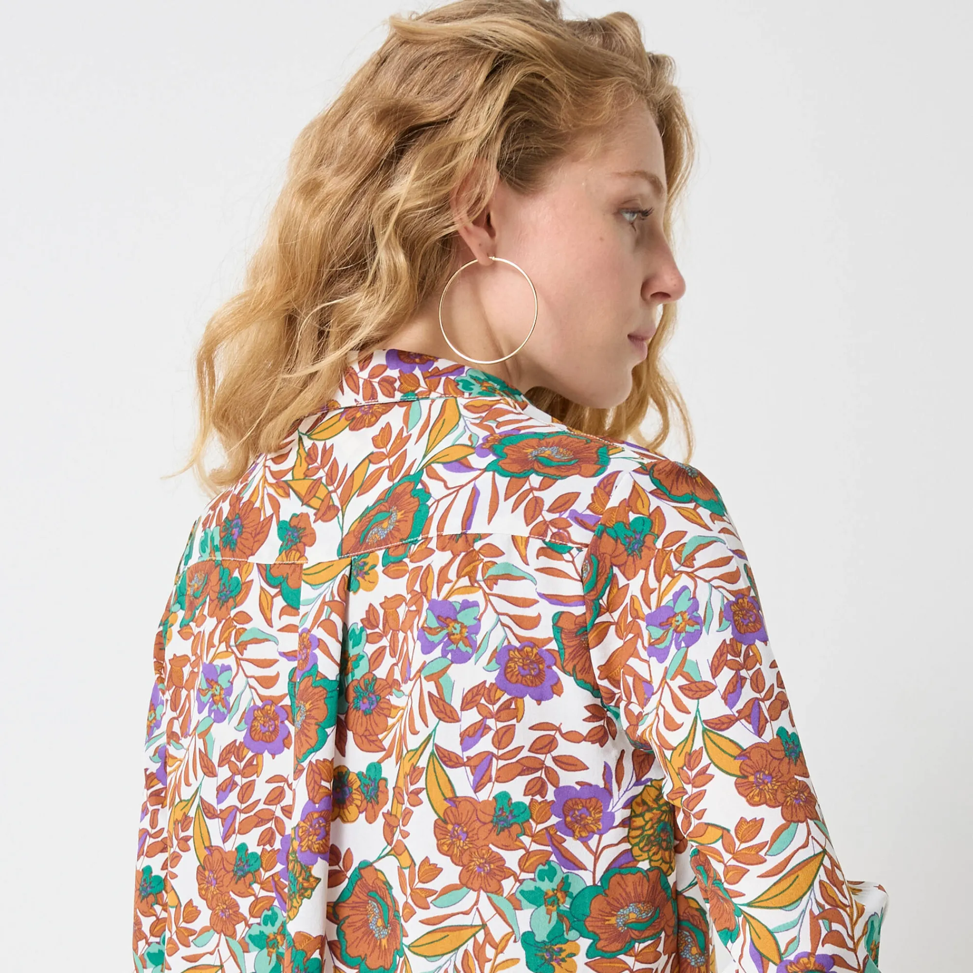 Bloes En Tuniek<Blancheporte Bloes met knoopsluiting met bloemenprint, gerecycleerd polyester(**) wit / karamel