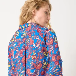 Bloes En Tuniek<Blancheporte Bloes met knoopsluiting met bloemenprint, gerecycleerd polyester(**) blauw / roze