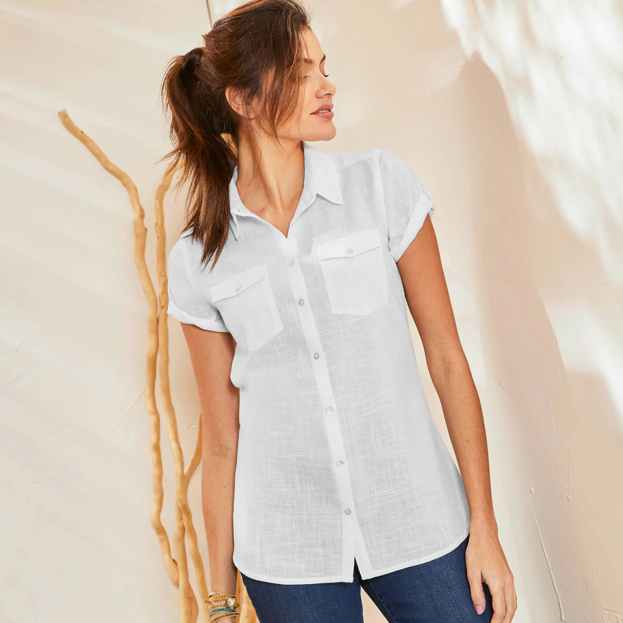 Bloes En Tuniek<Blancheporte Bloes met korte mouwen wit