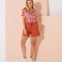 Bloes En Tuniek<Blancheporte Bloes met korte mouwen en bloemenprint wit / perzik