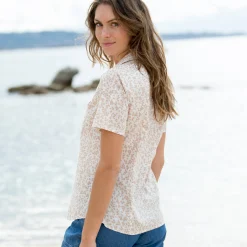 Bloes En Tuniek<Blancheporte Bloes met korte mouwen en tweekleurige print wit / beige