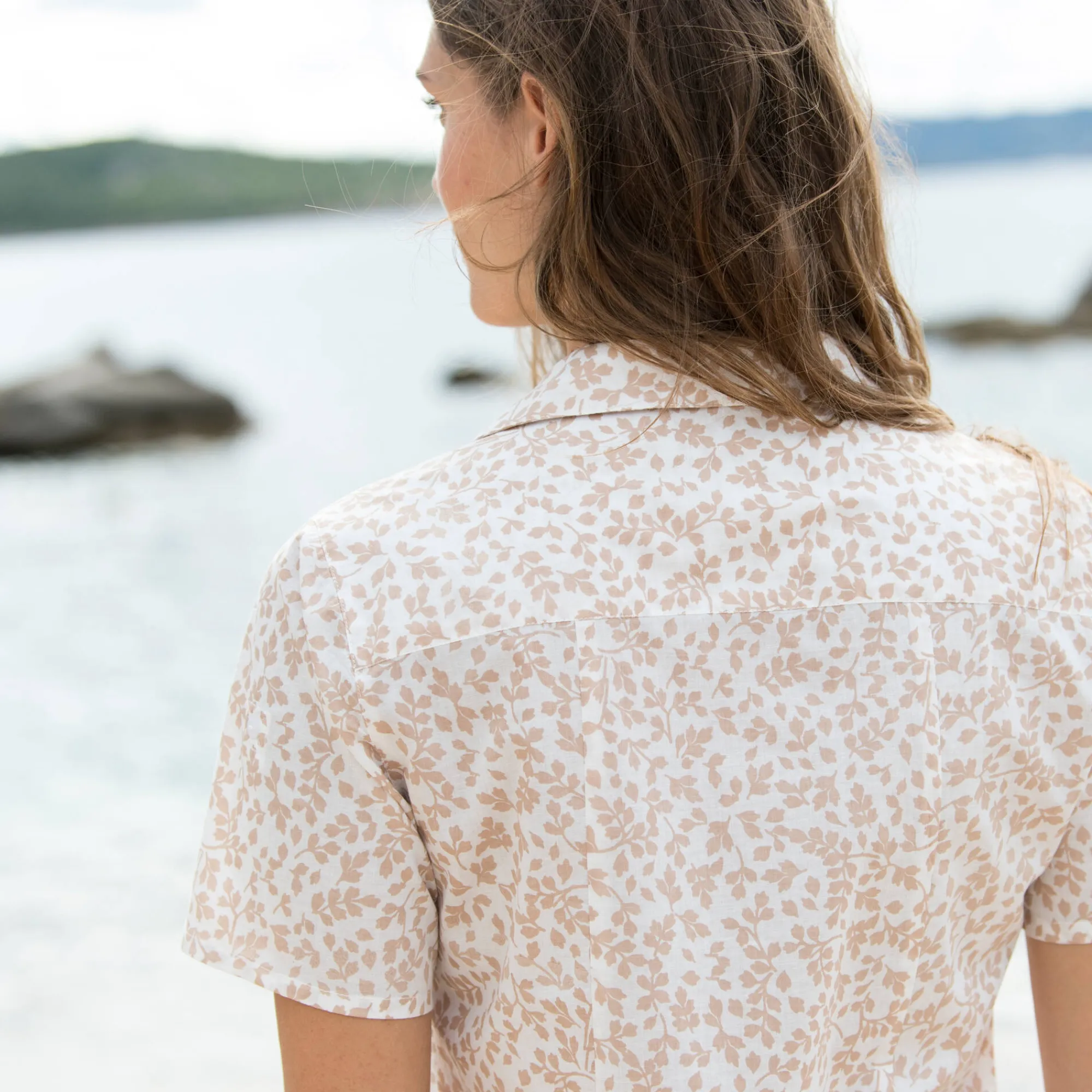 Bloes En Tuniek<Blancheporte Bloes met korte mouwen en tweekleurige print wit / beige