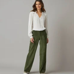 Bloes En Tuniek<Lora Zellini Bloes met smokwerk in crepon, glansdraad ecru