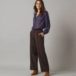 Feestoutfits Dames|Bloes En Tuniek<Lora Zellini Bloes met Tunesische hals en dierenhuidprint, lange mouwen veelkleurig