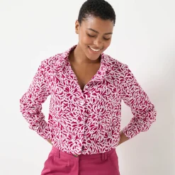 Bloes En Tuniek<Blancheporte Bloes met tweekleurige print, crêpe ecru / pruim