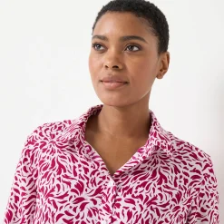 Bloes En Tuniek<Blancheporte Bloes met tweekleurige print, crêpe ecru / pruim