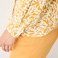 Bloes En Tuniek<Blancheporte Bloes met tweekleurige print, crêpe ecru / kerrie