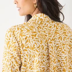 Bloes En Tuniek<Blancheporte Bloes met tweekleurige print, crêpe ecru / kerrie