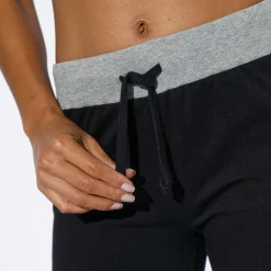 Broek<Blancheporte Bloezende 3/4-broek in tricot zwart / chiné grijs