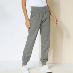 Broek<Blancheporte Bloezende broek met elastische taille, linnen-katoen bronskleur