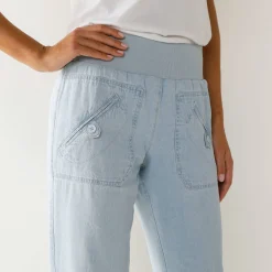 Jeans<Blancheporte Bloezende jeans met elastische taille bleached light