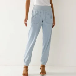 Jeans<Blancheporte Bloezende jeans met elastische taille bleached light