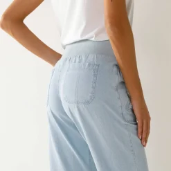 Jeans<Blancheporte Bloezende jeans met elastische taille bleached light