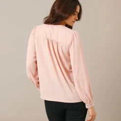 Bloes En Tuniek<Blancheporte Blouse met kanten details, crêpe poederroze
