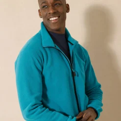Sweater|Trui En Vest<Blancheporte Blouson in microfleecetricot met rits eendenblauw