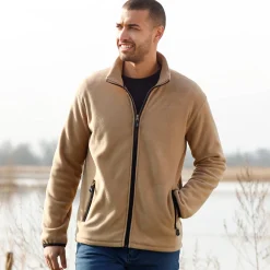 Sweater|Trui En Vest<Blancheporte Blouson in microfleecetricot met rits beige