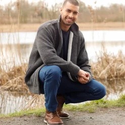 Trui En Vest<Blancheporte Blouson in patentsteek met warme voering antracietgrijs