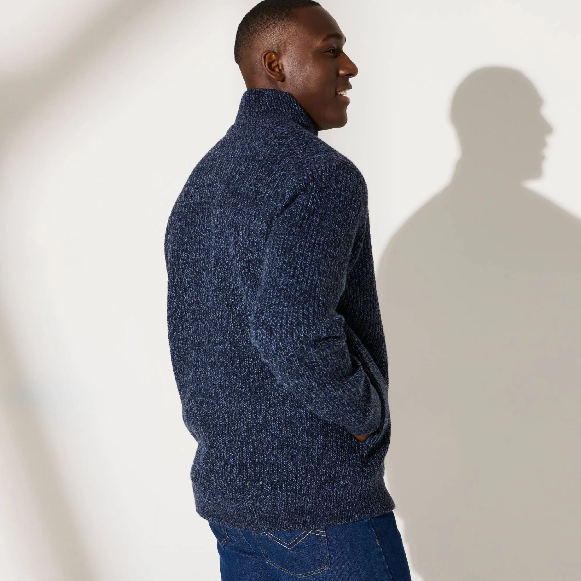 Trui En Vest<Blancheporte Blouson in patentsteek met warme voering gespikkeld blauw