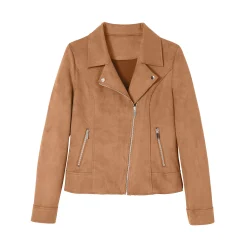 Jas En Mantel<Blancheporte Blouson in suèdine met rits en reverskraag met drukknoopsluiting karamel