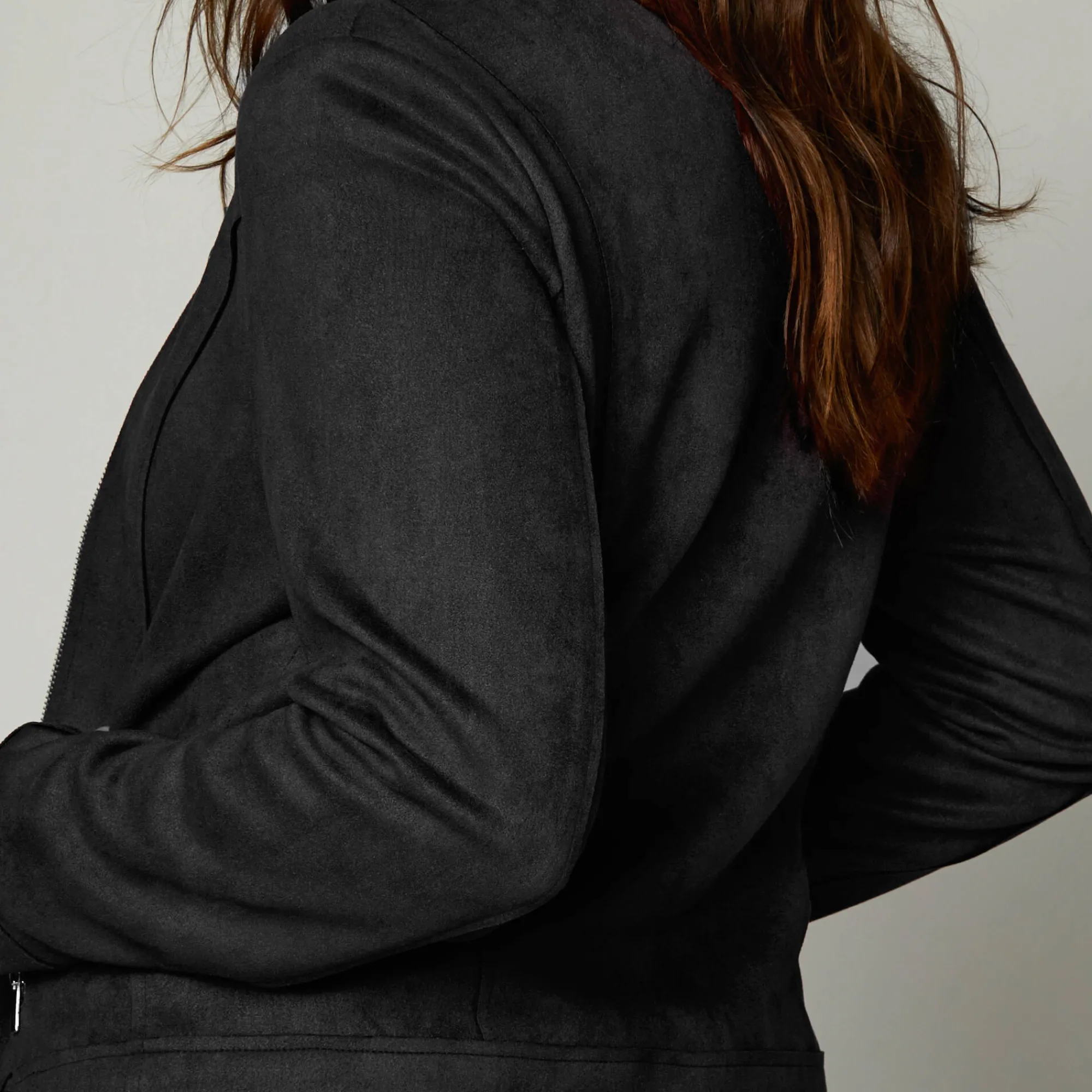 Jas En Mantel<Blancheporte Blouson in suèdine met rits en reverskraag met drukknoopsluiting zwart