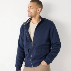 Mantel En Jas<Blancheporte Blouson met rits en opstaande kraag, in molton met sherpavoering marine