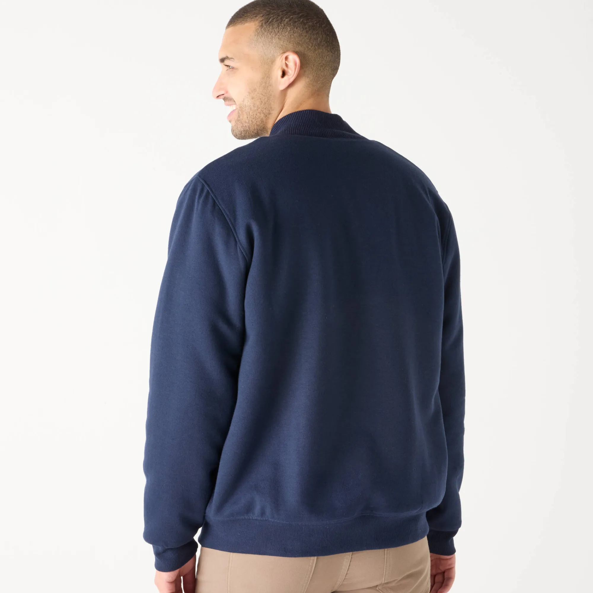 Mantel En Jas<Blancheporte Blouson met rits en opstaande kraag, in molton met sherpavoering marine
