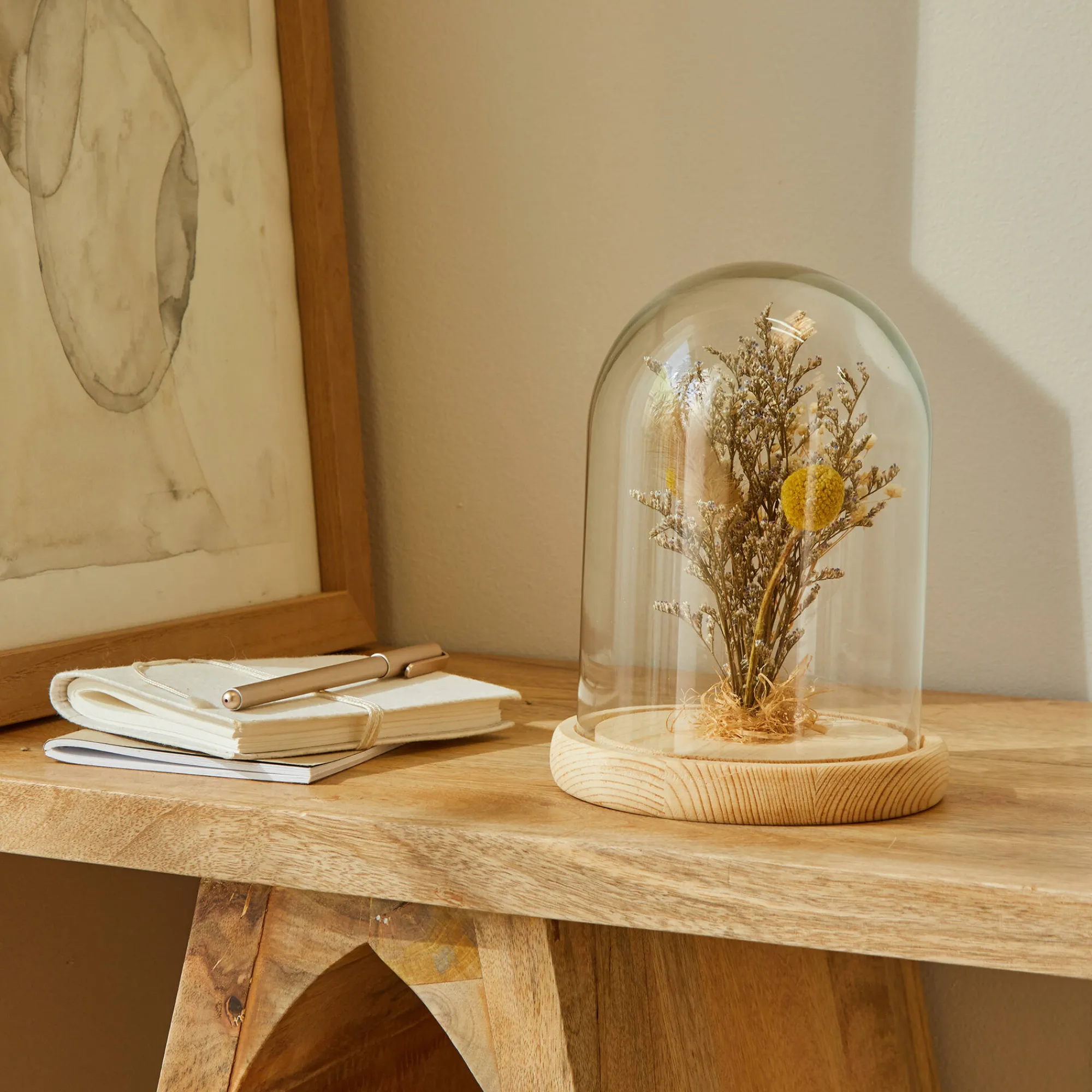 Decoratieartikel<Blancheporte Bol met gedroogde bloemen uniek