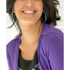 Trui En Vest<Blancheporte Bolero in soepel tricot met 3/4-mouwen paars