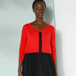 Trui En Vest<Blancheporte Bolero-vest met knopen, zachte touch rood