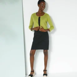 Trui En Vest<Blancheporte Bolero-vest met knopen, zachte touch mosgroen
