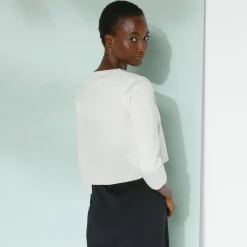Trui En Vest<Blancheporte Bolero-vest met knopen, zachte touch ecru