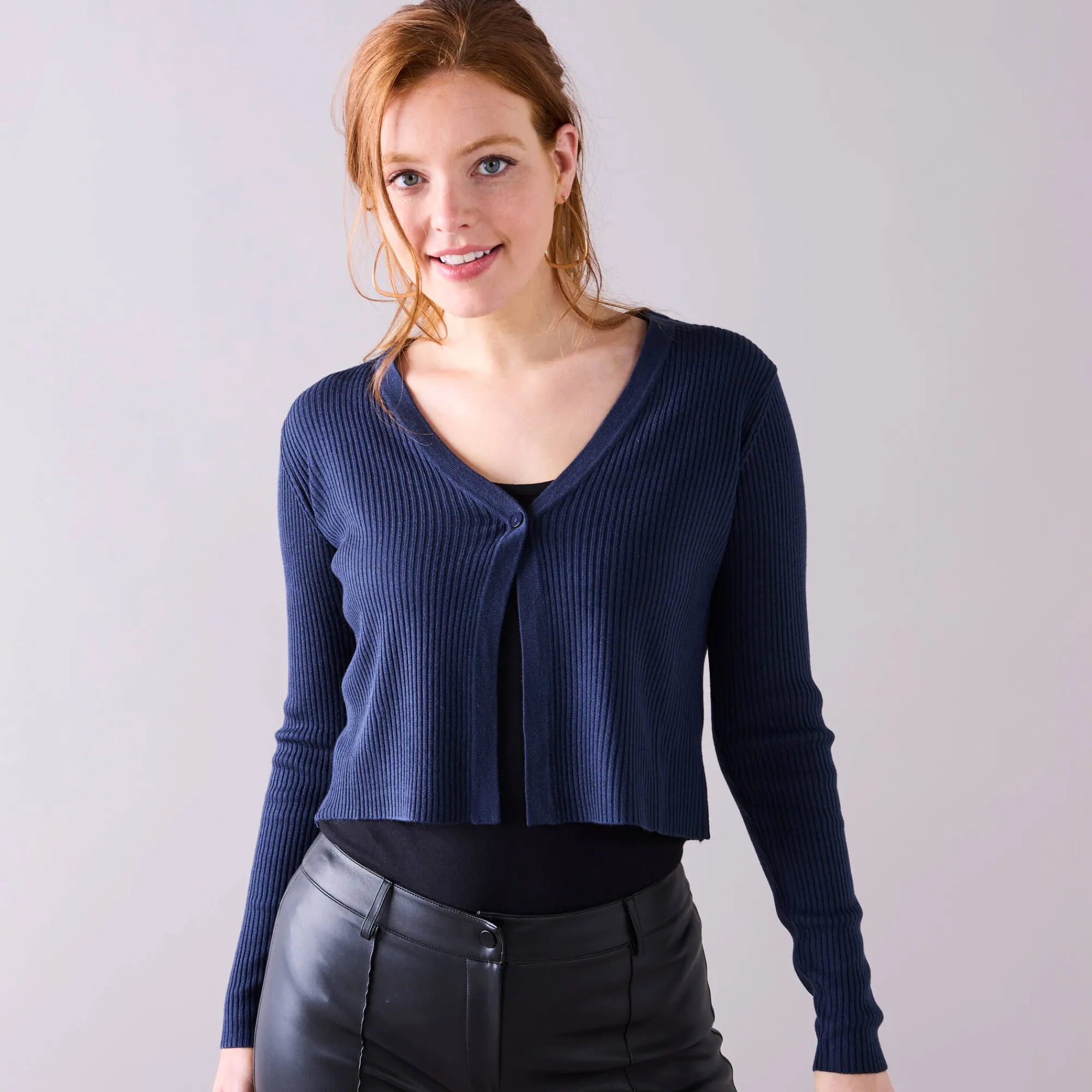 Trui En Vest<Blancheporte Bolerovest, ribtricot marine
