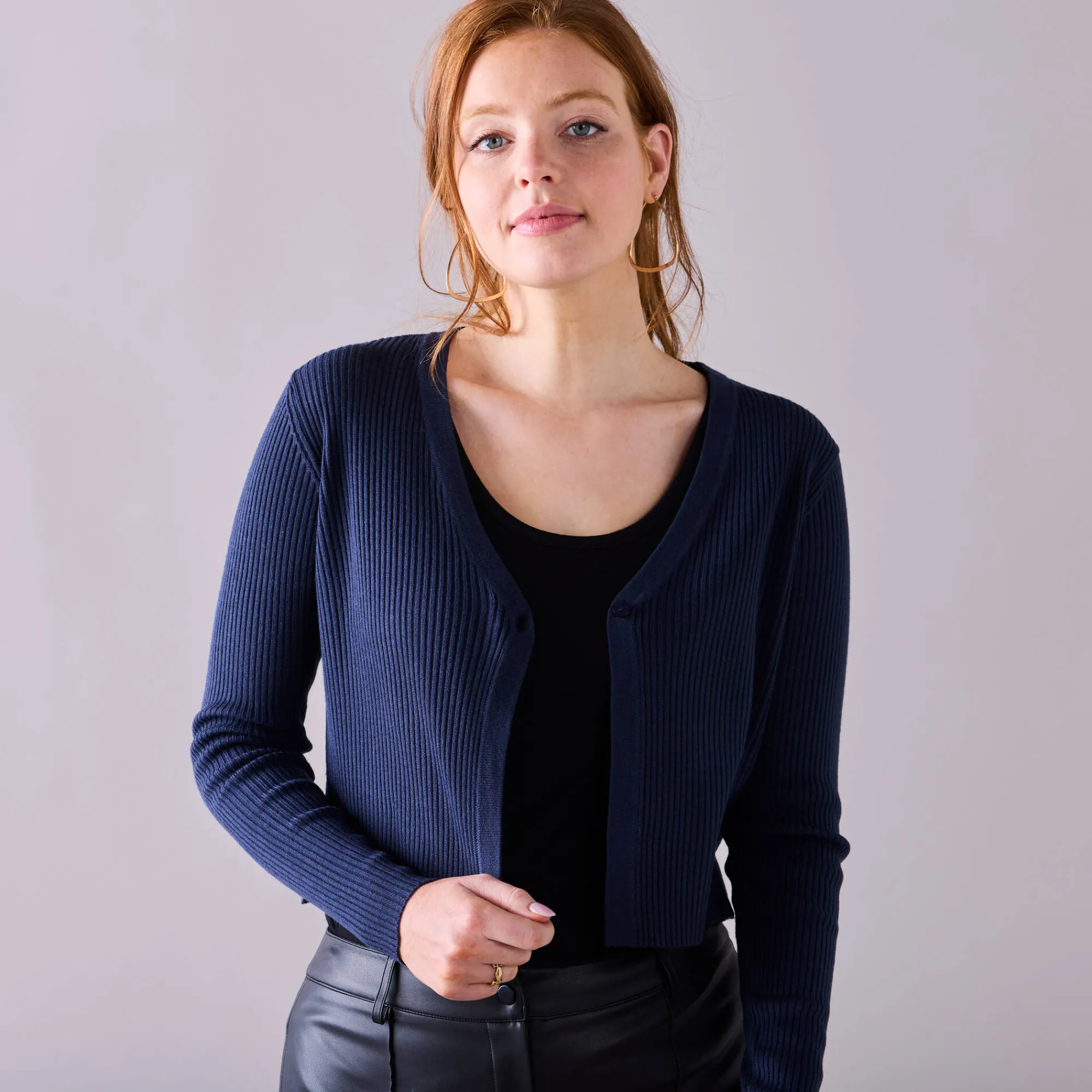 Trui En Vest<Blancheporte Bolerovest, ribtricot marine