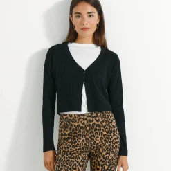 Trui En Vest<Blancheporte Bolerovest, ribtricot zwart
