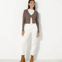 Trui En Vest<Blancheporte Bolerovest, ribtricot taupe