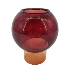 Feestdecoratie|Decoratieartikel<Blancheporte Bolvormige vaas in gekleurd glas, 17 cm hoog granaatrood