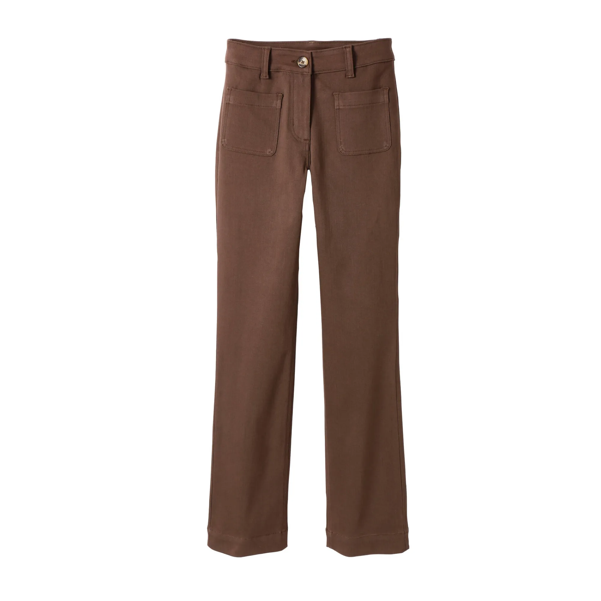 Broek<Blancheporte Bootcut broek, opgestikte zakken chocolade