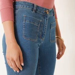 Jeans<Blancheporte Bootcut jeans, opgestikte zakken stone