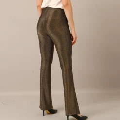 Feestoutfits Dames|Legging<Blancheporte Bootcut legging met elastische tailleband, glanzende stof goudkleurig