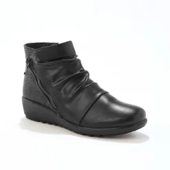 Bottines En Boots|Schoenen<Blancheporte Boots in 2 materialen met plissé en sleehak - zwart