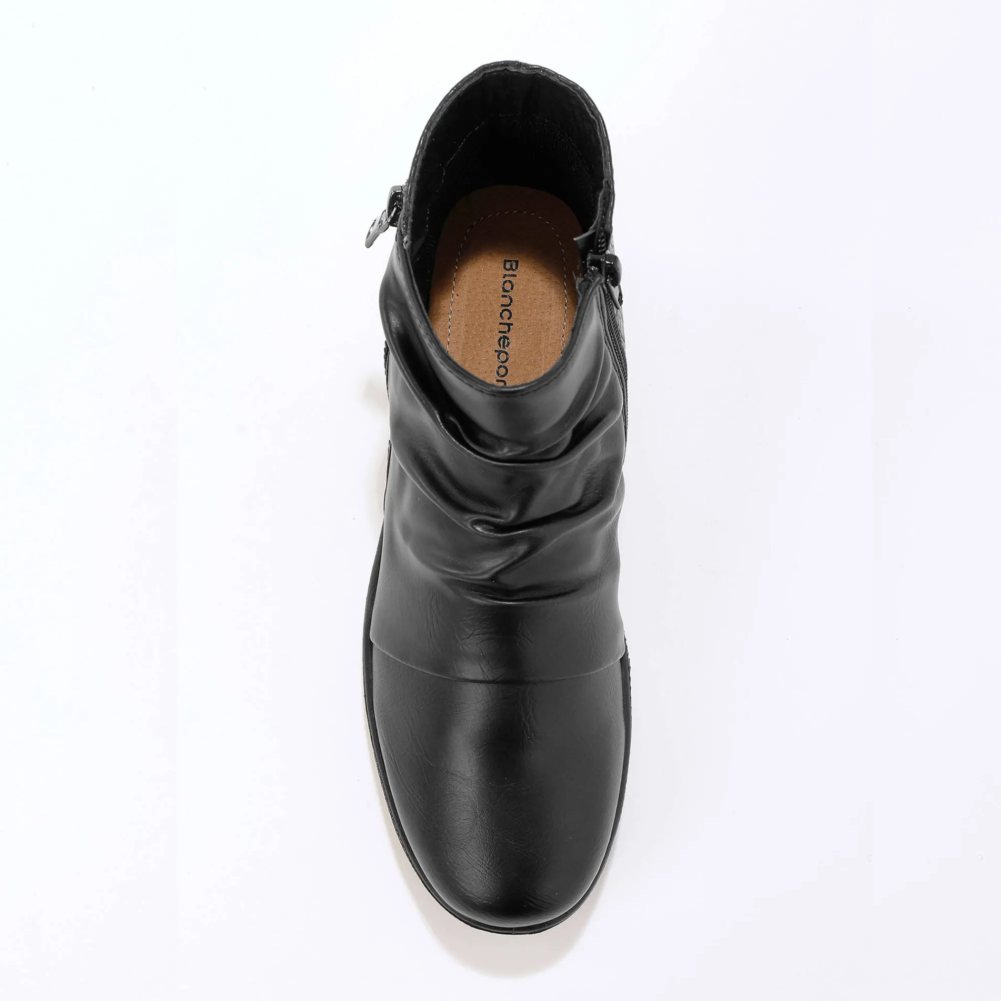 Bottines En Boots|Schoenen<Blancheporte Boots in 2 materialen met plissé en sleehak - zwart